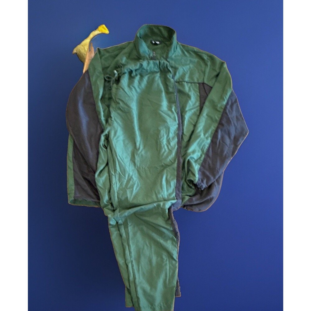 BIG & TALL KingSize Mens 2XLT Green/Black Colorblock Tracksuit Set W/Zip Jacket